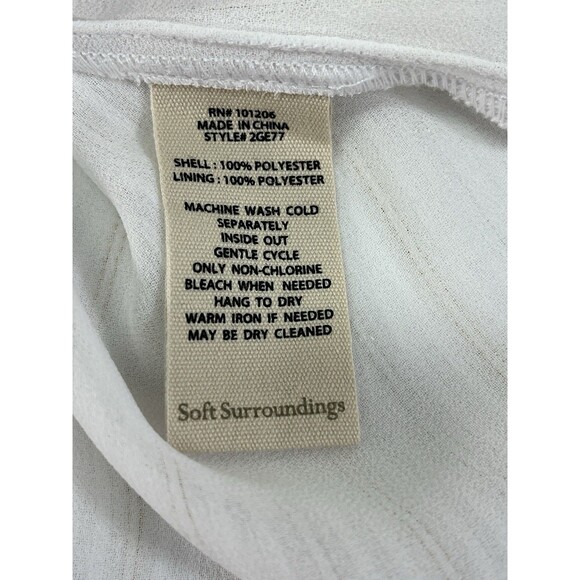 NWT Soft Surroundings Xenia Ruffle Top Sz Med White & Gold Metallic Thread Party - Picture 8 of 13